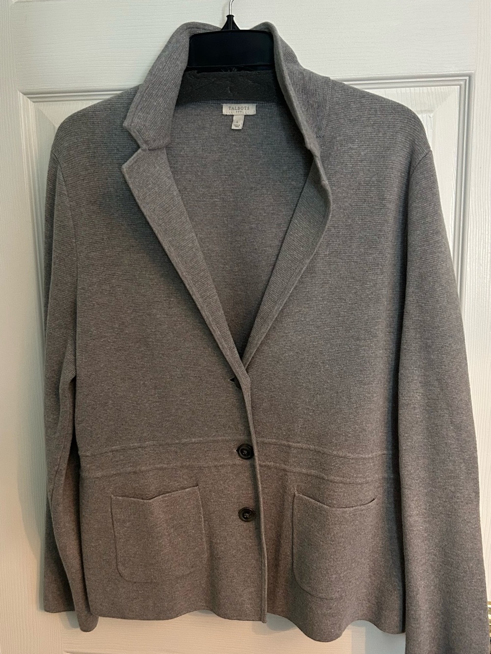 Talbots Heather Gray Knit Blazer